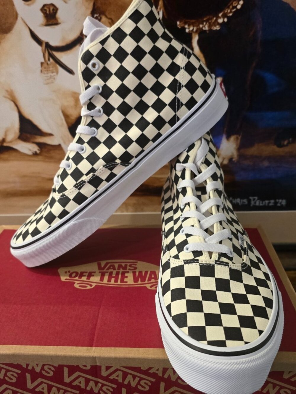 Vans Authentic High 2.0 Checkerboard Shoes Sneakers VN000E8HBMW Mens Sz 10.5 NEW